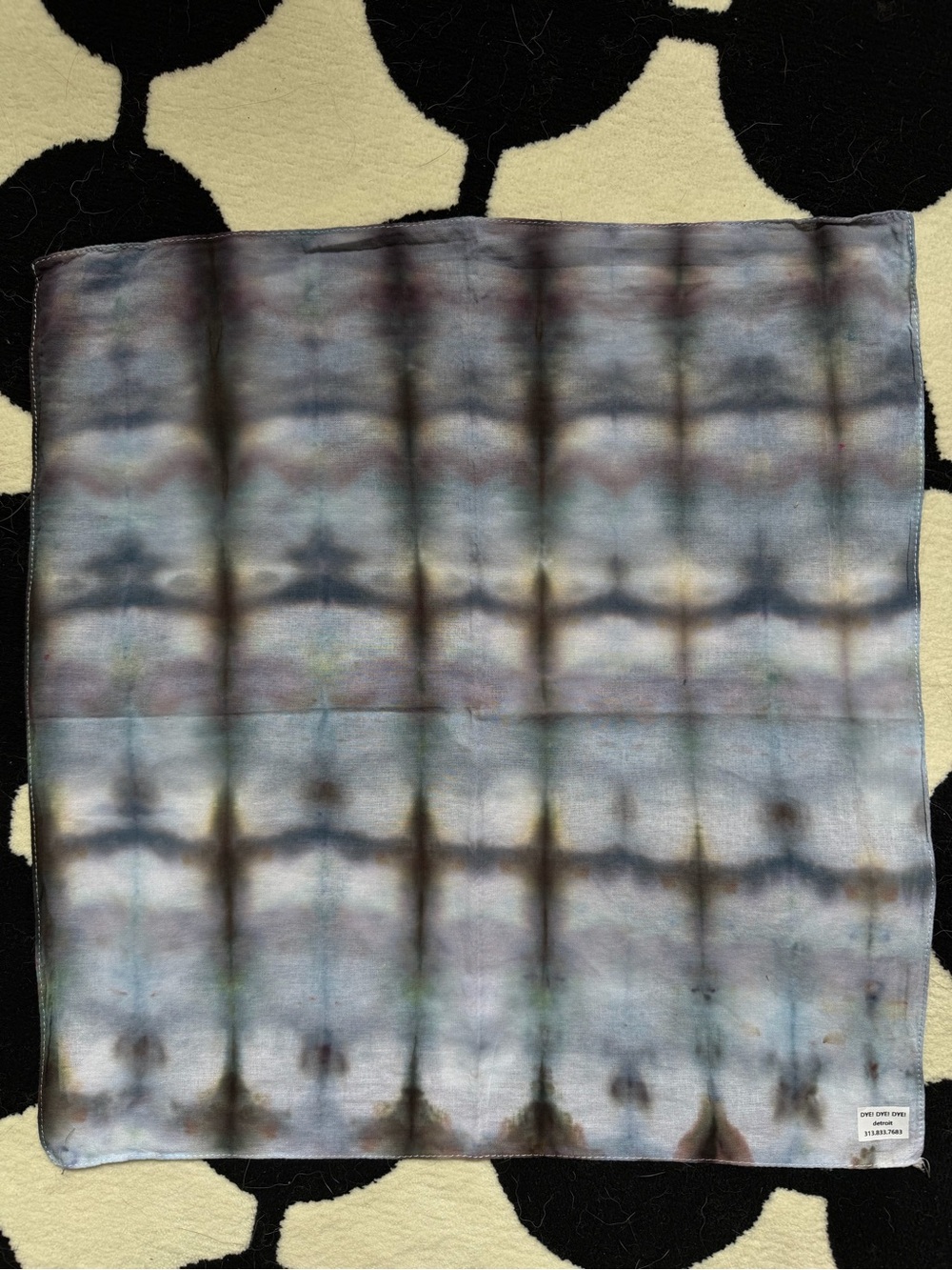 DYE! DYE! DYE! Detroit Studio Hand-Dyed Blue Gray Bandana
